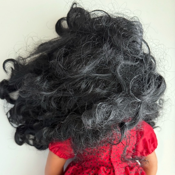 18” Possible Newberry Collection - Red Polka Dot Dress Doll with Black Hair - Picture 6 of 12